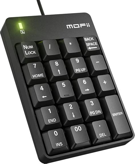 Wired Number Pad - Numeric Keypad Silent 19 Keys USB Numpad, Portable ...