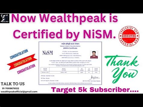 NISM Now Wealthpeak NISM Certified Thank You Everyone Nism