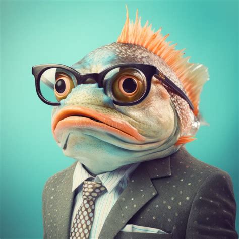 funky fish  photorealistic pop culture mashup  retro filters stock