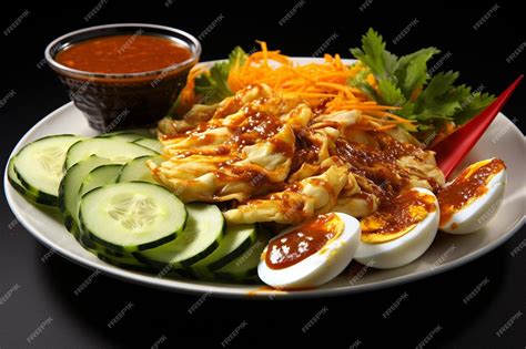 Premium Photo Mixing Gado Gado Sauce