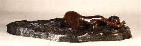 Proantic Bronze Sculpture Lying Nude Woman Th Century