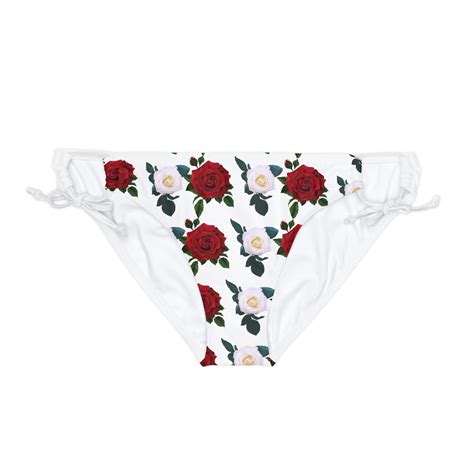 Pretty Roses Loop Tie Side Bikini Bottom AOP Etsy