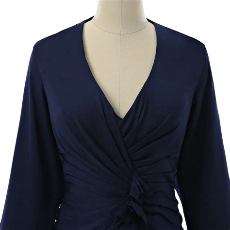 Темно-синие вечерние платья Русалка Глубокий v-образный вырез с длинным ...