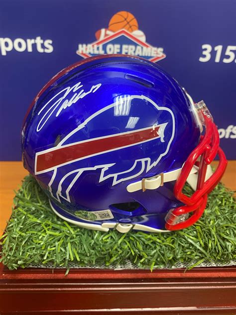 Josh Allen Signed Flash Mini Helmet W Turf Case