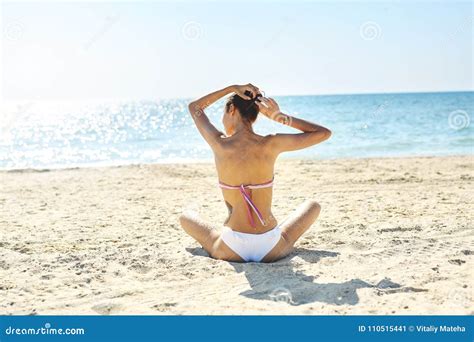 Beautiful Sexual Woman In Bikini Against The Sea And Sky Stock Image Image Of Calmness Posing