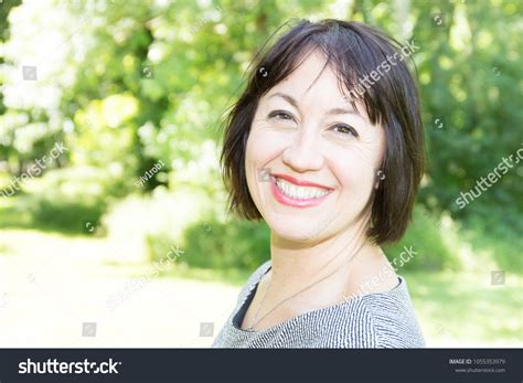 Outdoor Portrait Beautiful Middle Aged Brunette Stock Photo Shutterstock