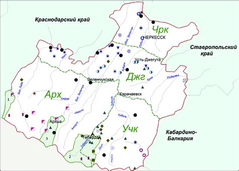 map  karachay cherkessia  localities  priority conservation  scientific