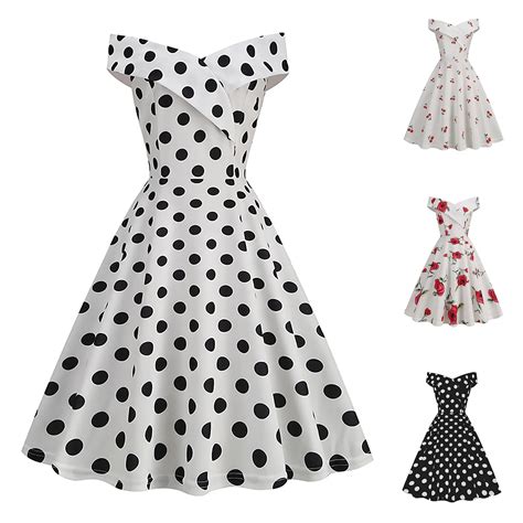 Women S Vintage Cocktail Dress 50s 60s Pin Up Rockabilly Dress Robe