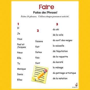 FRENCH: Faire, Des Expressions avec Faire, Faire ou Jouer?, Aller ou Faire?