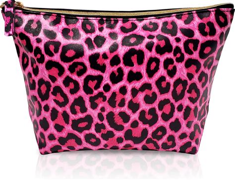 Amazon Vegan Leather Hot Pink Leopard Makeup Bag Y K S Mcbling Aesthetic Cheetah