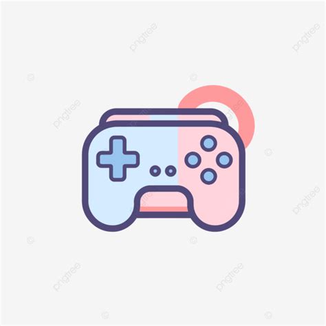 game controller icon flat style illustration  pink  blue vector