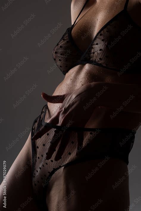 Lingerie Model In Sexy Bra And Panties Sexy Transparent Lingerie Naked Body Nude Woman