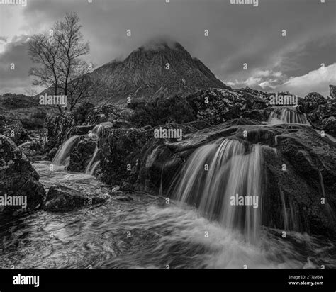 Etive Mor Waterfall Glencoe Stock Photo Alamy