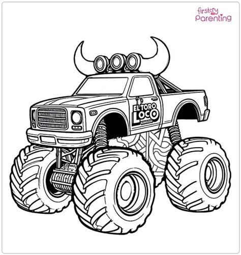 Monster Truck Coloring Pages Free Printable Sheets And Images For