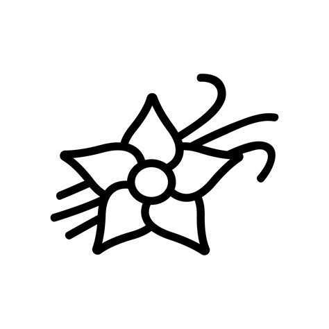 Vanilla Flower Icon Vector Outline Illustration 9866957 Vector Art At