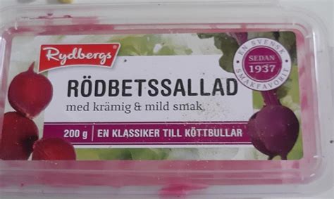 R Dbetssallad Med Kr Mig Mild Smak Rydbergs Kalorie Kj A Nutri N