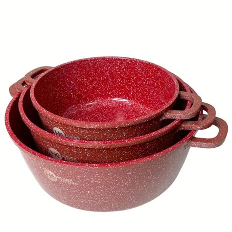 Набор кастрюль HK-301 Красний с гранитным антипригарным покрытием ...