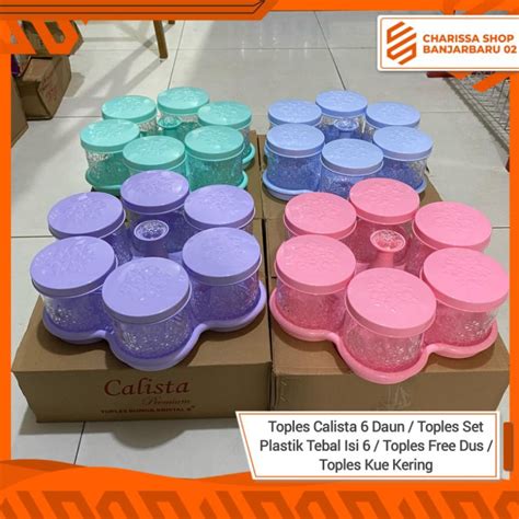 Jual Toples Calista Daun Toples Set Plastik Tebal Isi Toples