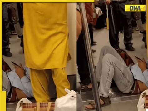 Viral Video Man Casually Lies On Delhi Metro Floor Leaves Netizens