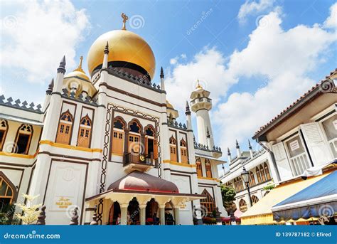 Main View Of Masjid Sultan Sultan Mosque At Singapore Stock Photo