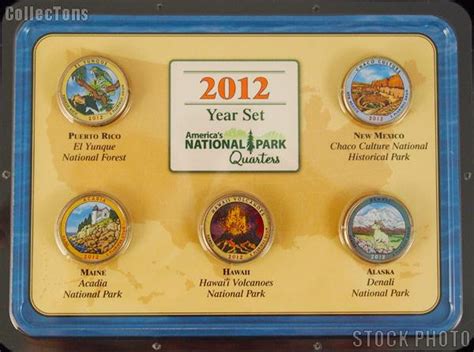 Colored Quarters 2012 National Park Colorized Quarter Year Set 1999