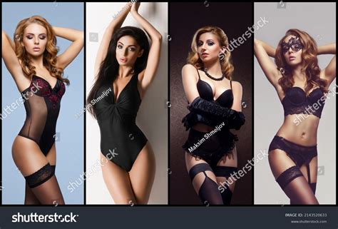 Set Photos Beautiful Sexy Women Lingerie Stock Photo Shutterstock