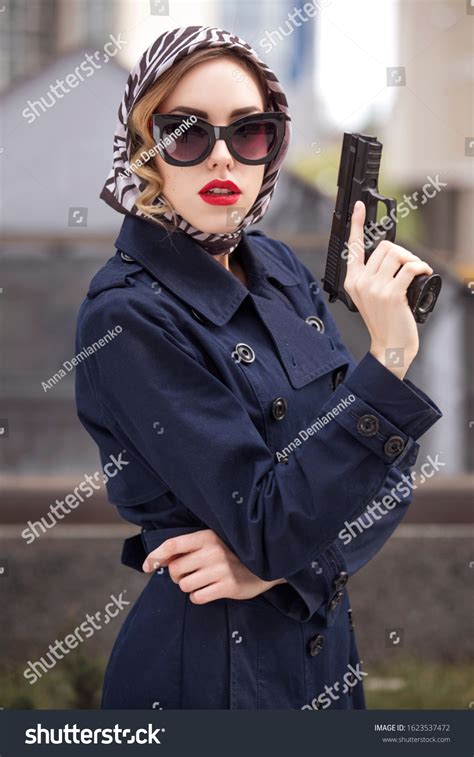 Beautiful Brunette Sexy Spy Agent Killer Stock Photo 1623537472 Shutterstock