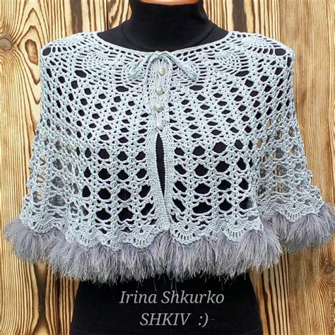 Накидка на плечи к свадебному платью: выкройки и схемы вязания