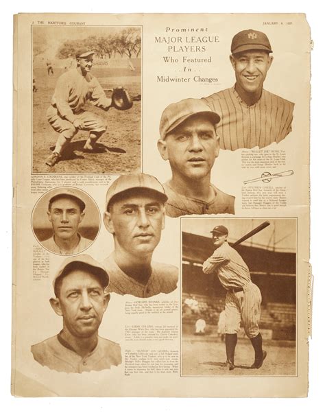 1925 The Hartford Courant Newspaper Page with Lou Gehrig Rookie Era
