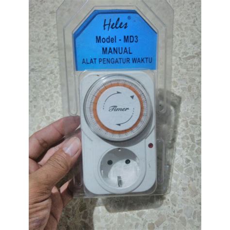 Jual Timer Heles MD 3 Analog 24jam Stop Kontak Timer 24jam Timer