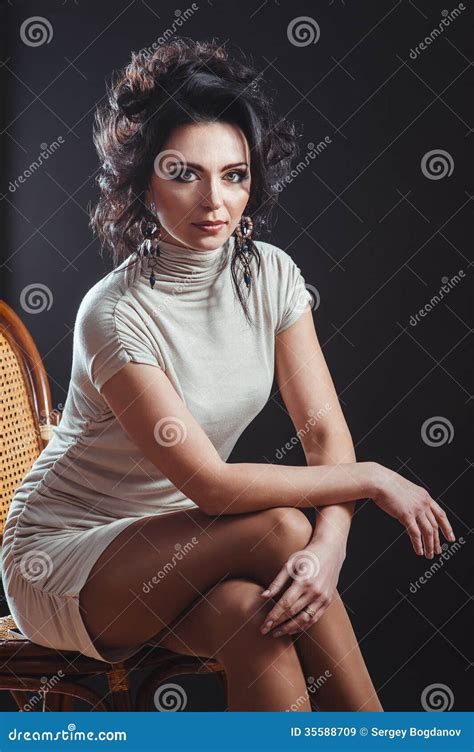 Portrait Of Lovely Brunette Woman Stock Image Image Of Cosmetic Face