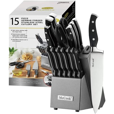 Mccook Mc25a 15 Piece Kitchen Knife Set Stainless Steel Cutlery Knife