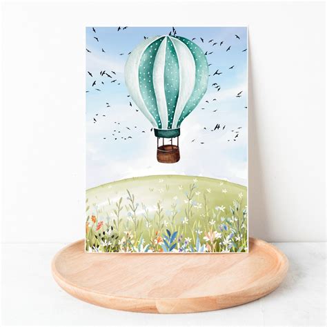 Cute Hot Air Balloon Birthday Card Greeting Cards For Birthday Hot Air Balloon Watercolor
