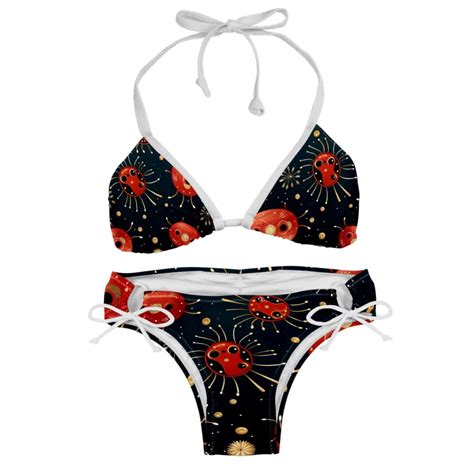 Seven Starred Ladybird Detachable Sponge Adjustable Strap Bikini Set Two Pack Ideal For All
