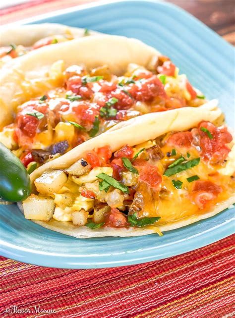 Breakfast Tacos With Potatoes Eggs And Cheese Https Flavormosaic