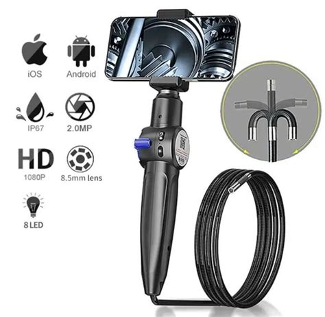 Автомобильный эндоскоп/8.5мм/ios,android,pc /поворот 360 степень/1m ...