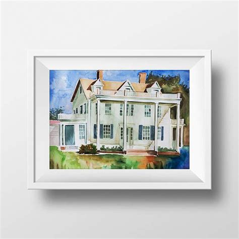 Wall Art The Notebook House Watercolor Print,Movie Poster,Film,Noah's House,Noah Ellie,Printable ...