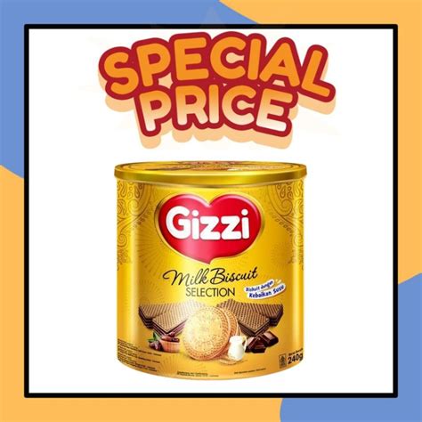 Jual Gizzi Milk Biscuits Selection Kaleng Kuning G Biskuit Aneka