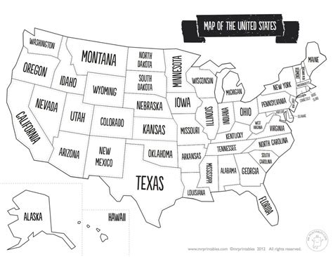 printable usa map  state names printable  maps