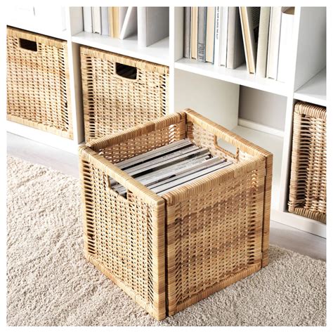 BRANÄS Korb, Rattan, 32x34x32 cm - IKEA Österreich | Kallax shelving ...