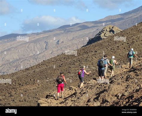 Cape Verde Walking Tour At Sao Vicente Island People Group Of Hikers