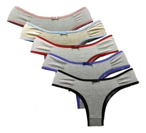 Calcinha Algodão Mescla Lingerie Kit 05 Tanga Algodao MercadoLivre