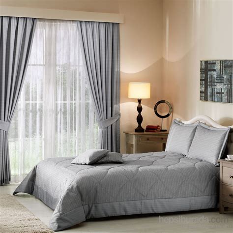 Шторы в спальню серого цвета (33 фото)