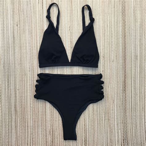 Biqu Ni Top V Calcinha Hot Pants Tran Ado Preto Dondoca Moda Feminina Dondoca Moda Feminina