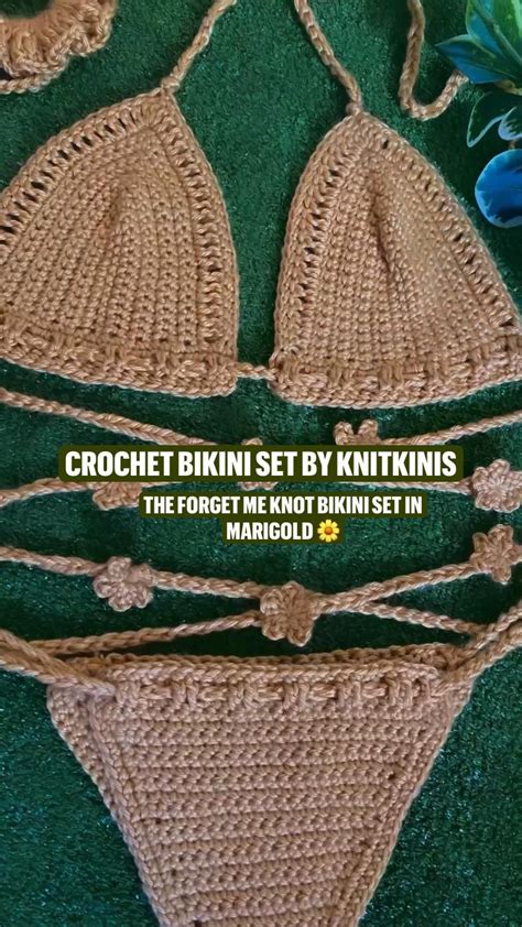 Crochet Bikini By Knitkinis Featuring The Forget Me Knot Crochet Bikini Set In The Color
