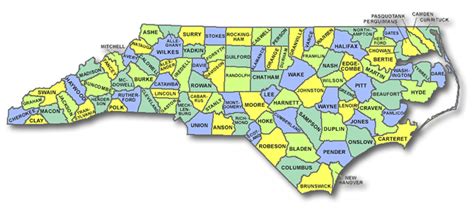 Printable North Carolina County Map