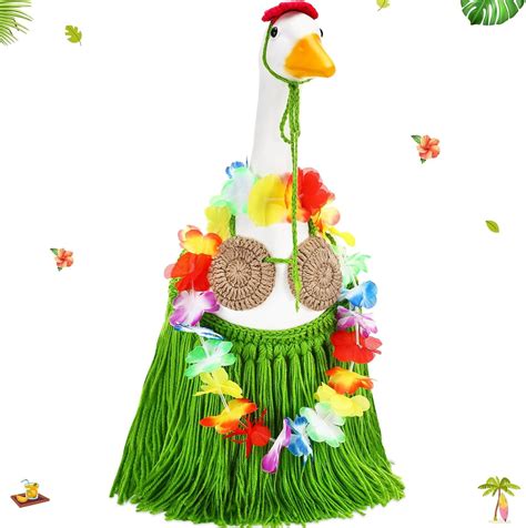 Pcs Summer Bikini Goose Outfit For Plastic Or Cement Porch Goose Hawaiian Knitted Bikini