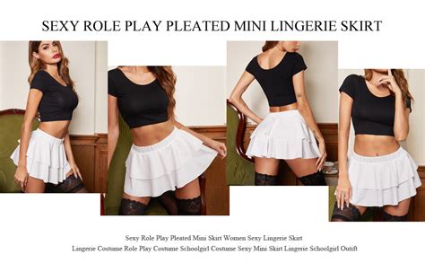Amazon Avidlove Women Pleated Mini Skirt Solid Ruffle Lingerie Skirts Clothing Shoes
