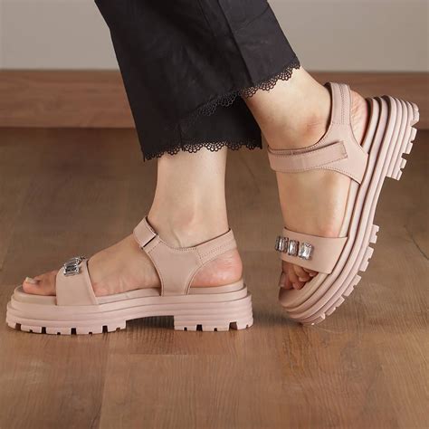 Nude Pink Embellished Sandals Shopstreetstyle