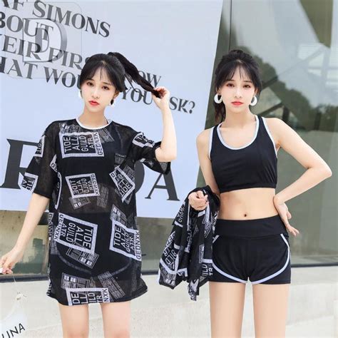 บกนสาวอวบ สไตลเกาหล ชดเทวทะเล bikini เสอไปทะเลผหญง แฟชน สไตลกฬา ผาระบายอากาศ